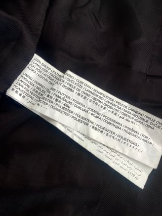 Chaqueta Biker Piel Cuero Mango Talla S Atemporal