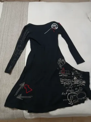 Vestido Desigual Negro Talla M