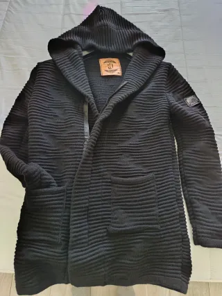 Cappotto con cappuccio uomo nero taglia XL