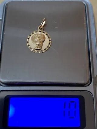Medalla Virgen Niña Oro 18k