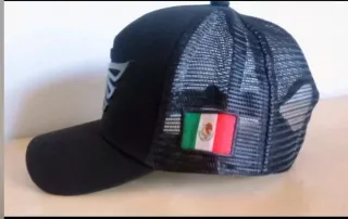 Cappello Rete Nero con Bandiera Messicana