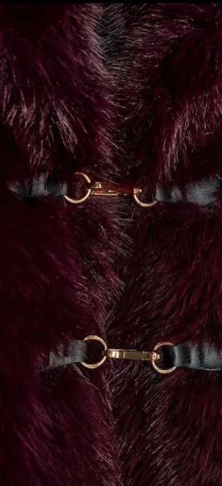 Cappotto pelliccia sintetica bordeaux