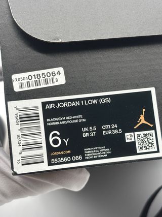 Air Jordan 1 Low GS Talla 38.5