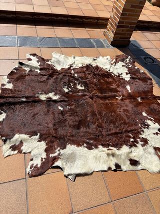 Alfombra Piel Vaca Marrón y Blanca