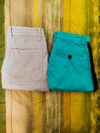 Pantalones cortos/Bermudas grises y turquesa