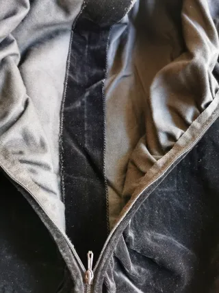 Vestido vintage negro terciopelo y seda satinada