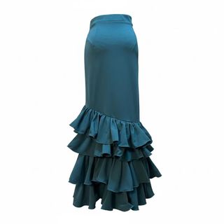 Falda larga flamenca petróleo