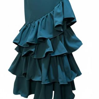 Falda larga flamenca petróleo