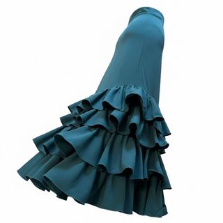 Falda larga flamenca petróleo