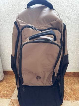 Maleta de ruedas ejército beige y negra