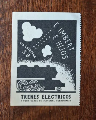 Etiqueta E. Imbert e Hijos Trenes Eléctricos