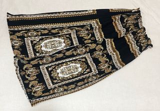 Pantalón Palazzo Negro con Estampado Dorado