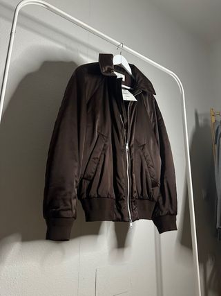 Cazadora Bomber Zara Man Origins Marrón Talla M