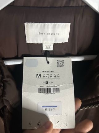 Cazadora Bomber Zara Man Origins Marrón Talla M