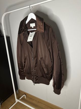 Cazadora Bomber Zara Man Origins Marrón Talla M
