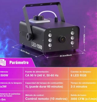 Máquina de fumo com luzes LED para eventos