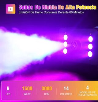 Máquina de fumo com luzes LED para eventos