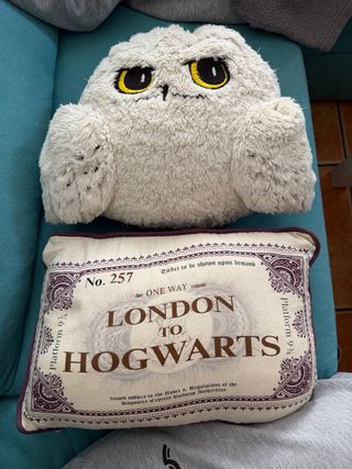 Cojín Hedwig y Billete Hogwarts de Harry Potter