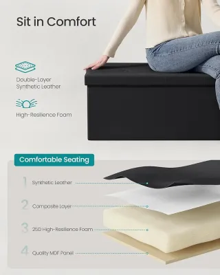 Puff, Banco Otomano con Almacenaje SONGMICS LSF701