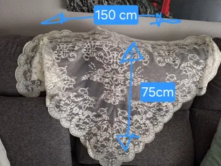 Mantilla Fallera Niña Beige