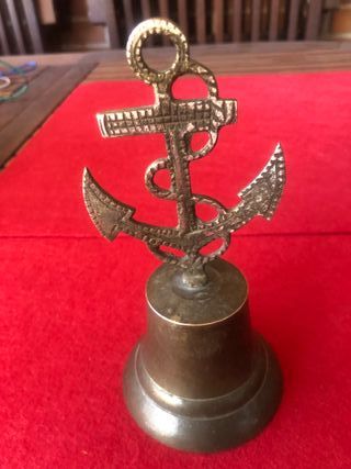 Campanilla de mano bronce motivo náutico