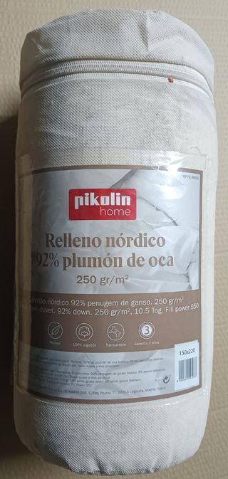 Edredón Nórdico Pikolin 92% Plumón de Oca 150x220