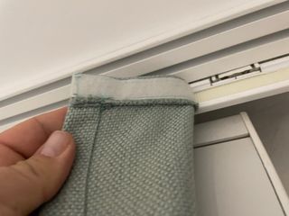 Cortinas estilo panel chino verde y blanco