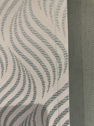 Cortinas estilo panel chino verde y blanco