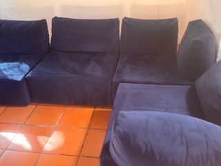 Sofá modular azul de tela