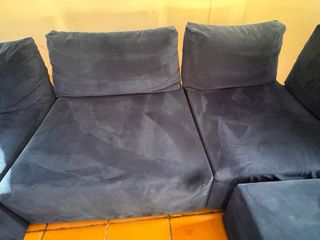 Sofá modular azul de tela