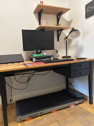 Scrivania in legno 140x70cm + 2 cassetti