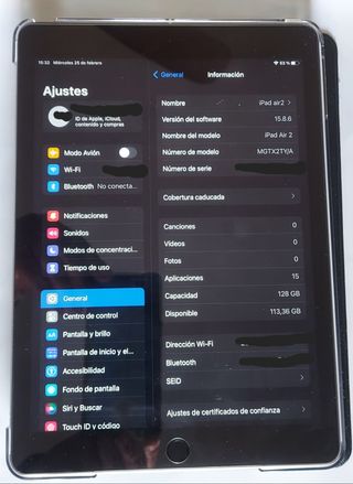 iPad Air 2 128GB Gris/Plata - negro