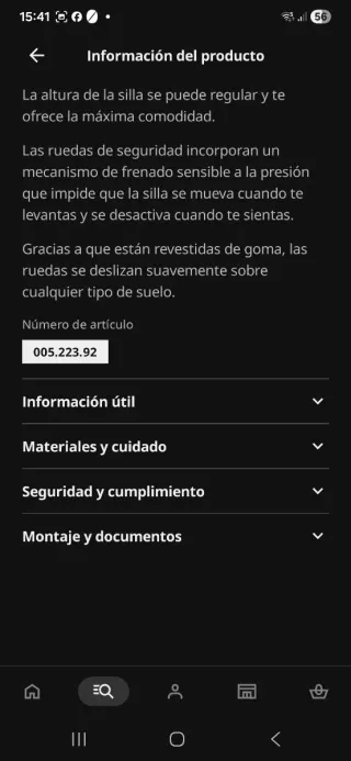 Silla de escritorio SKRUVSTA Vissle gris
