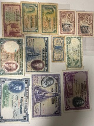 Lote de 12 Billetes Pesetas España