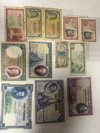 Lote de 12 Billetes Pesetas España
