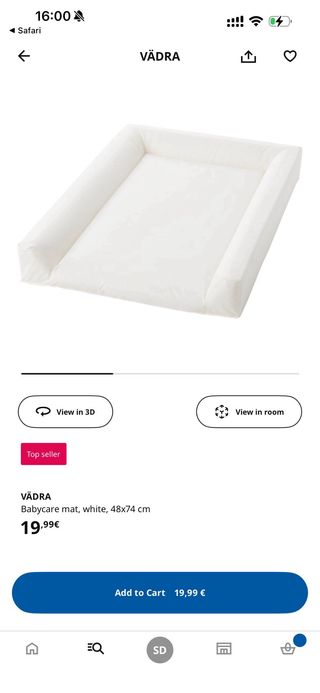 Cambiador de bebé blanco y colchón