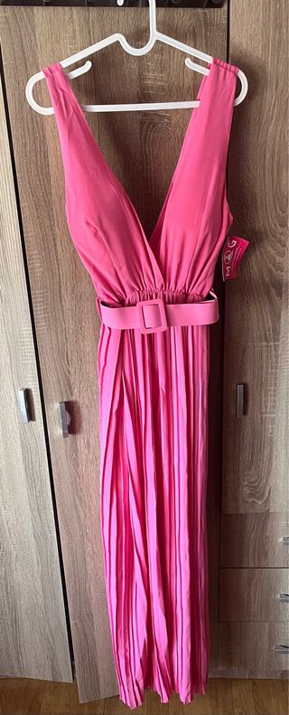 Mono largo plisado rosa Masqguapas