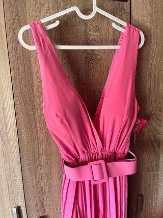 Mono largo plisado rosa Masqguapas