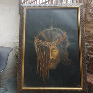 Antico dipinto a olio su tela