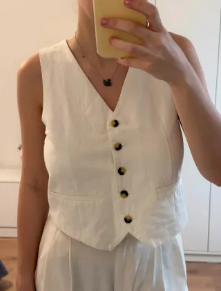 Chaleco Zara Blanco Talla M