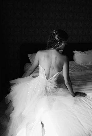 Vestido de Novia Romántico Beige/Blanco