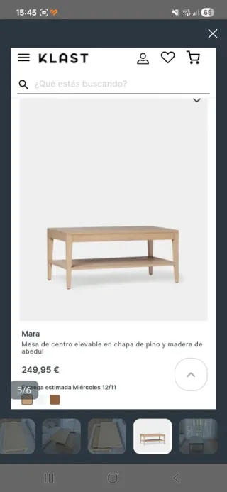 Mesa centro elevable de madera, poco uso