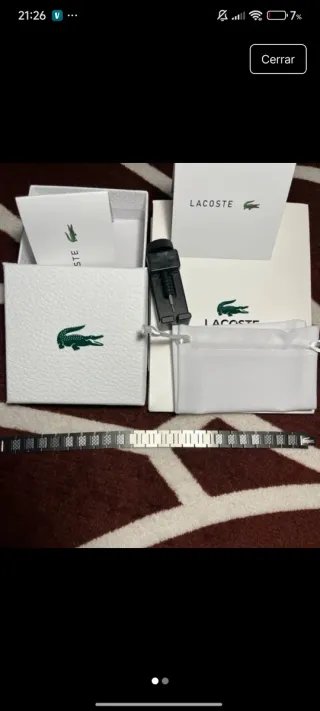 Pulsera Lacoste Plata Nueva