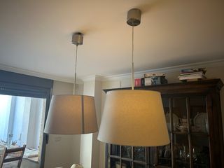 2 Lámparas de Salón Tela y Metal