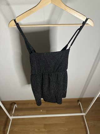 Mono corto Lefties Woman negro brillante Talla S