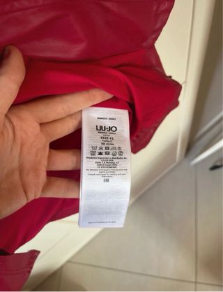 Giacca Liu Jo pelle rossa con rouches taglia 42