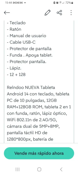 Tablet Android 14 12GB+128GB