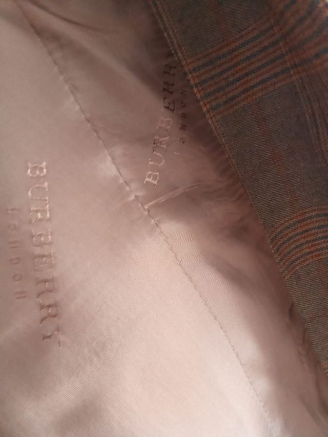 Americana Burberry cuadros marrón y naranja