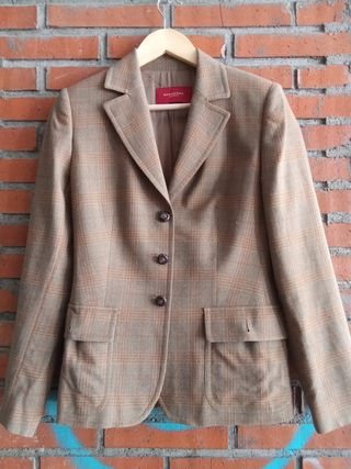 Americana Burberry cuadros marrón y naranja