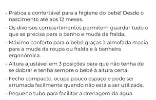 Mesa de muda com banheira